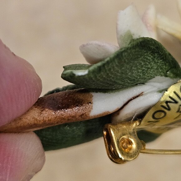 RARE VINTAGE CLASSIC CAPODIMONTE ITALIAN FLOWER BOUQUET PORCELAIN BROOCH PIN - Picture 10 of 14